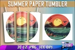 Summer Paper Tumblers Wrap 20 oz. | PNG Sublimation Product Image 1
