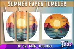 Summer Paper Tumblers Wrap 20 oz. | PNG Sublimation Product Image 2