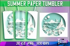 Summer Paper Tumblers Wrap 20 oz. | PNG Sublimation Product Image 1