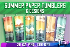 Summer Paper Tumblers Wrap 20 oz. | PNG Sublimation Product Image 1