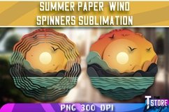 Summer Paper Wind Spinners Sublimation | PNG Sublimation Product Image 1