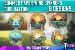 Summer Paper Wind Spinners Sublimation | PNG Sublimation Product Image 1