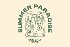 Summer Paradise Beach T shirt Design Vector