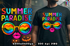 Summer Paradise Sunglasses PNG Design