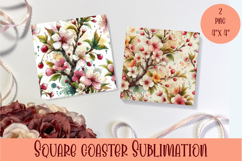 Summer fruits and berries square coaster SUBLIMATION Product Image 1