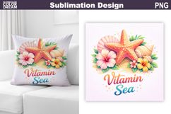 Starfish Beach Sublimation | Tropical Summer Pillow Product Image 1