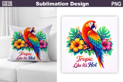Tropical Parrot Flower Sublimation | Summer Pillow Product Image 1