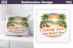 Beach Sunset Tropical Sublimation | Summer Quote Pillow Product Image 1