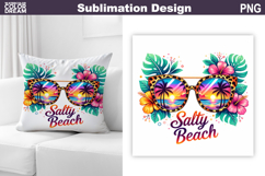 Tropical Sunglasses Beach Sublimation | Summer Pillow Product Image 1