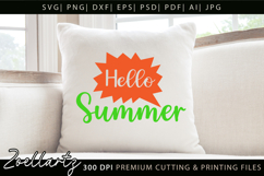 Hello Summer SVG Cut Files Summer T-shirt Mug Pillow Design Product Image 3