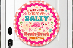 Summer Pink Flamingo Beach Door Hanger PNG Product Image 2