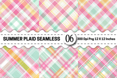 Summer Plaid Seamless Digital Paper Product Image 1
