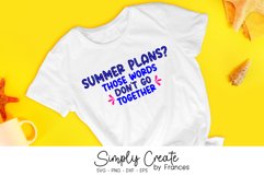 Summer Plans SVG | No Plans | Funny | Sarcastic Summer Product Image 1