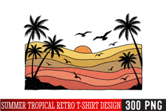 Summer PNG| Retro PNG | Beach Clipart | Tumbler Wrap