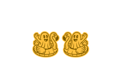Summer Pool Boo Ghost Earrings, Studs Laser Cut SVG Design Product Image 2