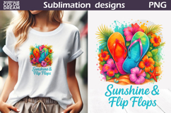 Sunshine and Flip Flops Sublimation | Summer Tropical Product Image 1
