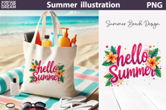 Hello Summer Sublimation | Tropical Flowers Palm Leaves Product Image 1