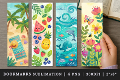 Summer bookmarks printable sublimation bookmark design Product Image 1