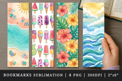 Summer bookmarks printable sublimation bookmark design Product Image 1