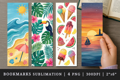 Summer bookmarks printable sublimation bookmark design Product Image 1
