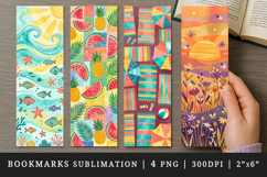 Summer bookmarks printable sublimation bookmark design Product Image 1
