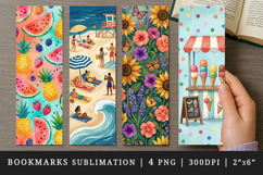 Summer bookmarks printable sublimation bookmark design Product Image 1