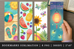 Summer bookmarks printable sublimation bookmark design Product Image 1