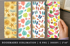 Summer bookmarks printable sublimation bookmark design Product Image 1