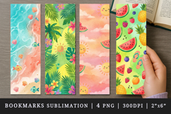Summer bookmarks printable sublimation bookmark design Product Image 1