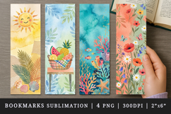 Summer bookmarks printable sublimation bookmark design Product Image 1