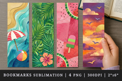 Summer bookmarks printable sublimation bookmark design Product Image 1
