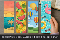 Summer bookmarks printable sublimation bookmark design Product Image 1