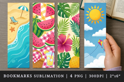 Summer bookmarks printable sublimation bookmark design Product Image 1