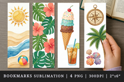 Summer bookmarks printable sublimation bookmark design Product Image 1