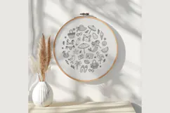 Summer Beach Embroidery Pattern PDF, Mermaid Hoop Design Product Image 3