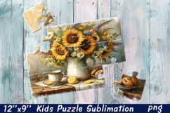 Cute sunflower| Summer Flower Sublimation Puzzle Product Image 1