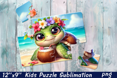 Animal Puzzle Design. Summer Puzzle Sublimation Product Image 1