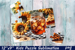 Cute sunflower| Summer Flower Sublimation Puzzle Product Image 1