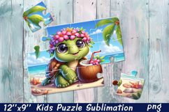 Animal Puzzle Design. Summer Puzzle Sublimation Product Image 1