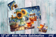 Cute sunflower| Summer Flower Sublimation Puzzle Product Image 1