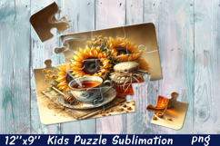 Cute sunflower| Summer Flower Sublimation Puzzle Product Image 1