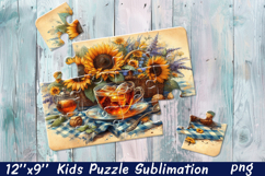 Cute sunflower| Summer Flower Sublimation Puzzle Product Image 1