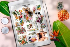 Tropical Summer Sticker Digital Pack, Women Planner Stickers Product Image 2