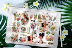 Tropical Summer Sticker Digital Pack, Women Planner Stickers Product Image 1