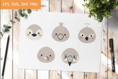 Boho Animal Heads Clipart SVG, Baby Animal Faces svg Product Image 1