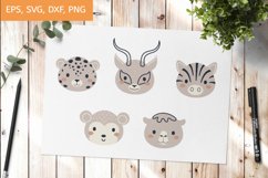 Boho Animal Heads Clipart SVG, Baby Animal Faces svg Product Image 1