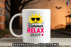 Summer Relax Enjoy PNG Tropical Sunshine Fun Quote Design