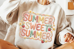 summer sweet summer, floral t shirt png, retro floral design, summer sublimation png, flower lover graphic, vintage flower png, boho floral art, garden shirt design, print on demand png, transparent png