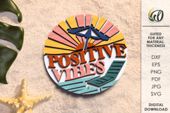 Summer Retro Signs Bundle Laser Cut. Positive quote SVG Product Image 4