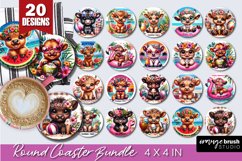 Round Coaster Mega Bundle - Summer Coaster Sublimation Product Image 2